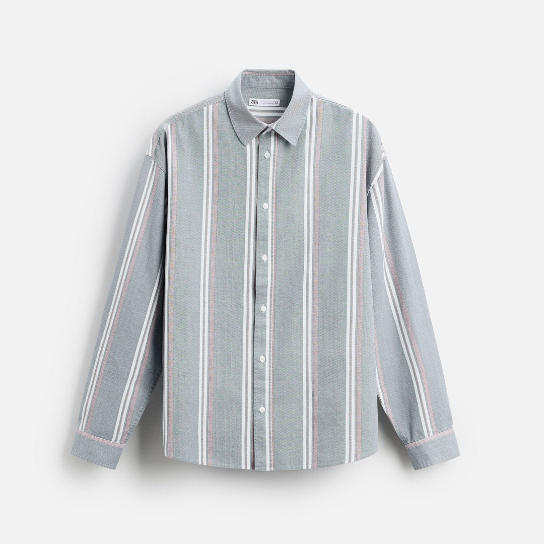 Moudda ZARA - Chemise - Rayures Larges (Bleu Cobalt) - Tunisie 1