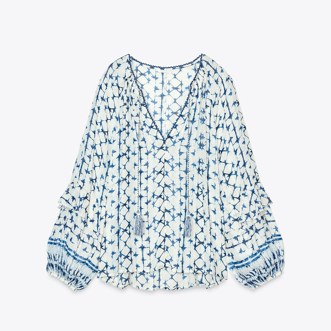 Moudda ZARA - Blouse - Fil Métallisé & Imprimé - Tunisie 1