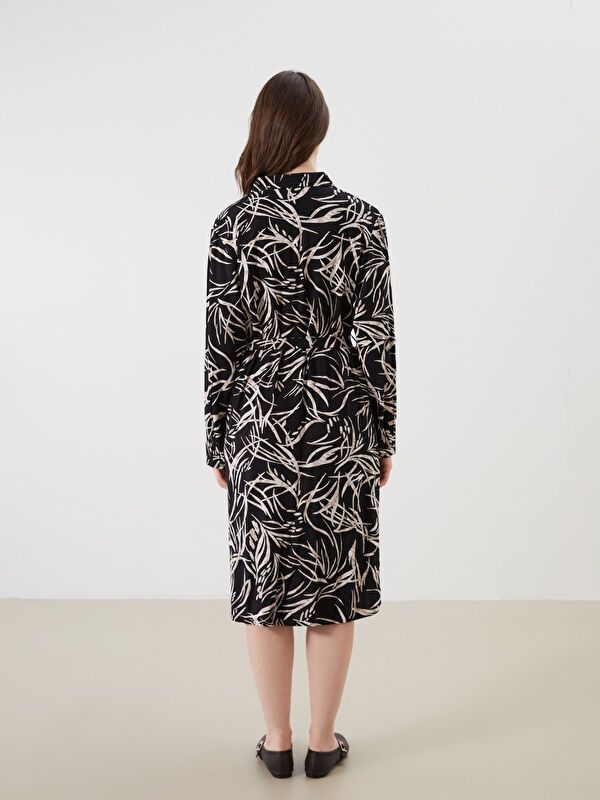 Moudda LC Waikiki - Robe tissée manches longues Femme Imprimé en noir - Tunisie 4