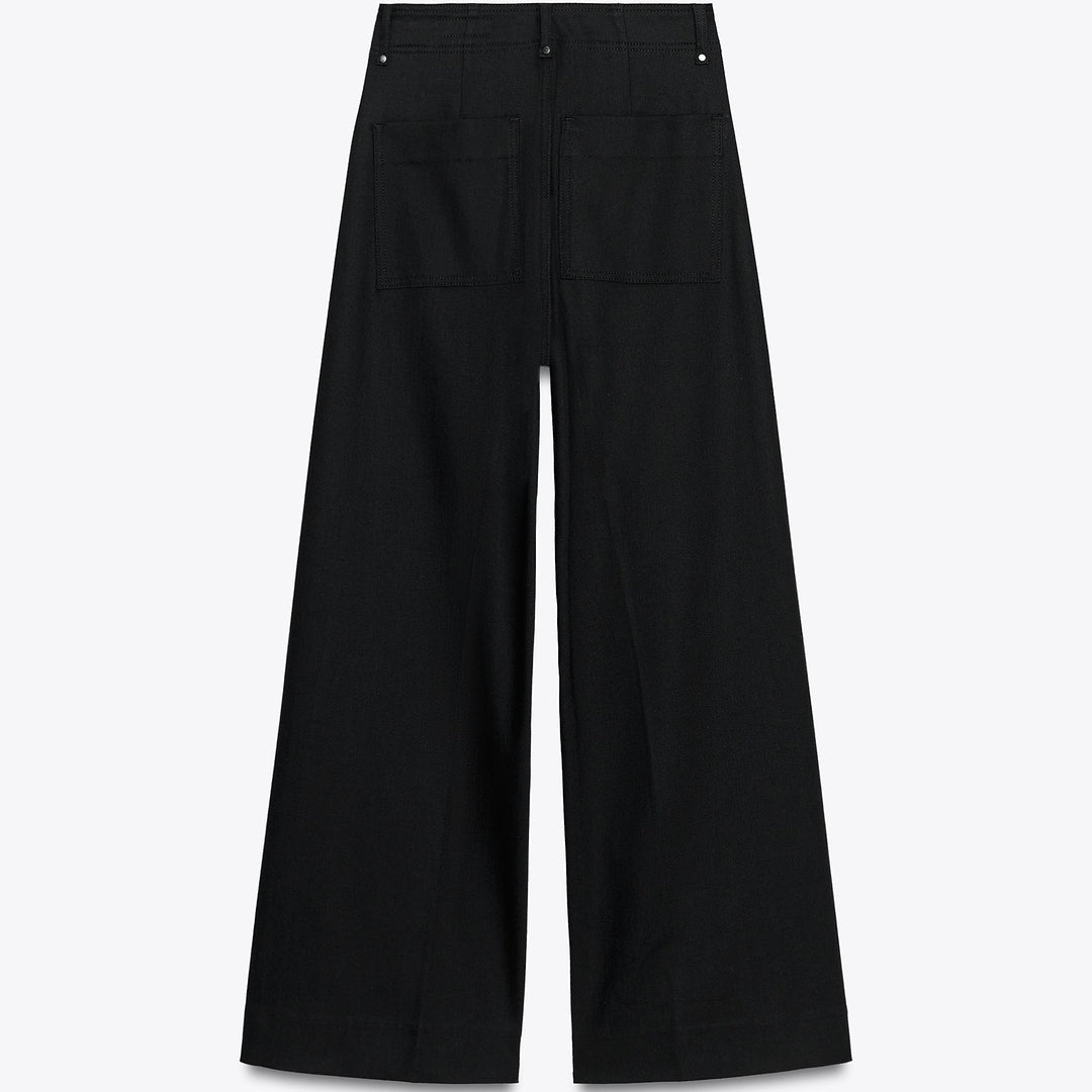 Moudda ZARA - Pantalon Wide Leg Tailleur - Noir Rincé - Tunisie 2