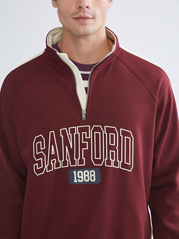 Moudda LC Waikiki - Sweatshirt en jersey couleur Bordeaux pour hommes - Tunisie 3