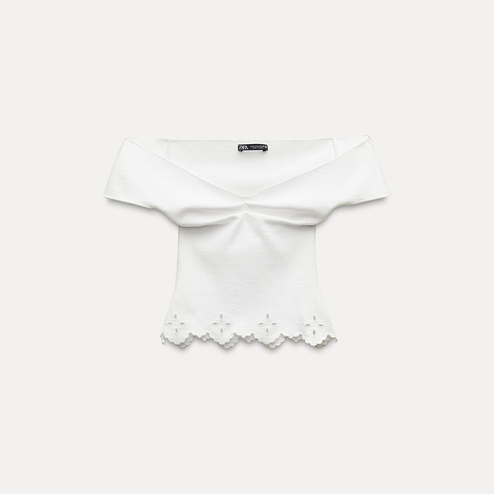Moudda ZARA - Top Maille Stretch Brodé - Tunisie 2