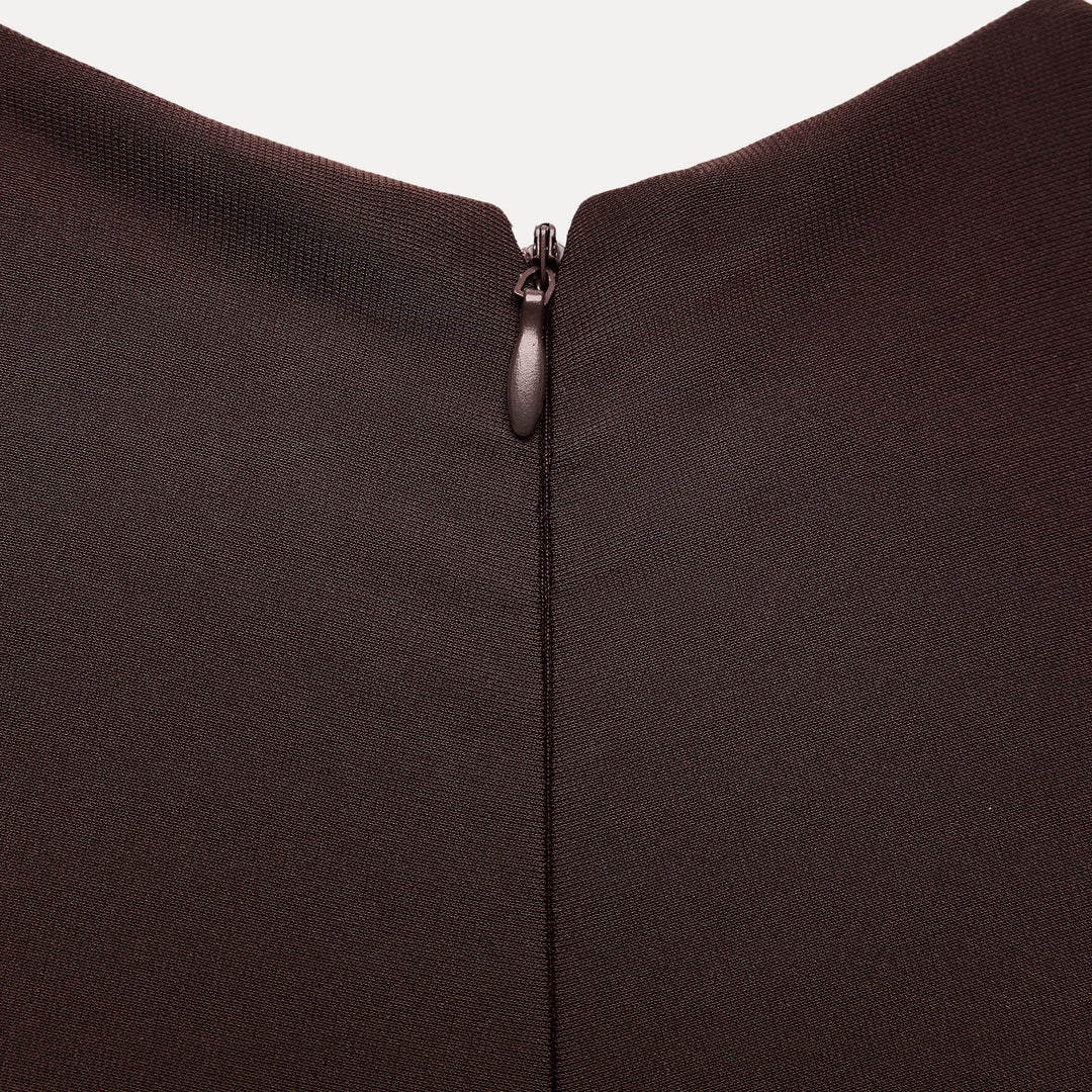 Moudda ZARA - Robe mi-longue maille manches courtes col rond détail volant central - Tunisie 4