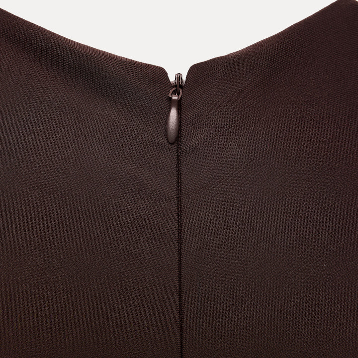 Moudda ZARA - Robe mi-longue maille manches courtes col rond détail volant central - Tunisie 4