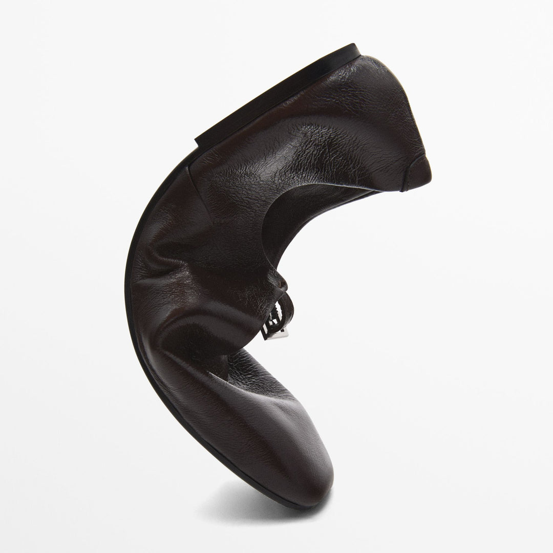 Moudda Massimo Dutti - Ballerines boucle cuir craquelé - Tunisie 7