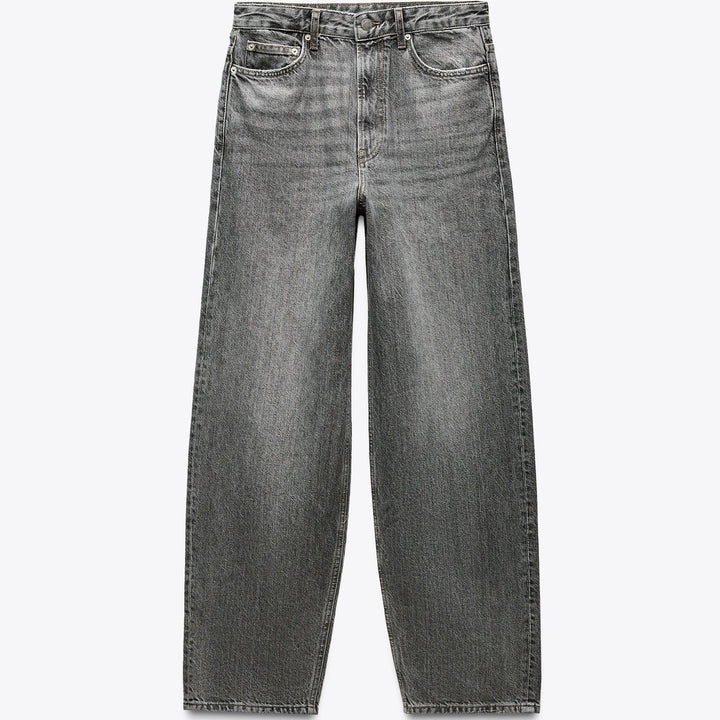 Moudda ZARA - Pantalon Baggy - Taille Moyenne & Noir Lavé - Tunisie 1