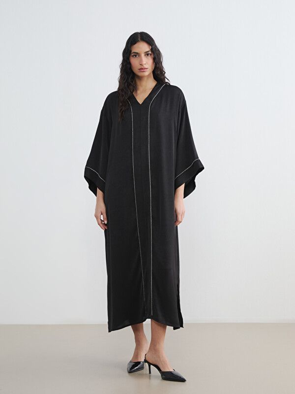 Moudda LC Waikiki - Robe manches longues en tissu pour Femme couleur Noir - Tunisie 1