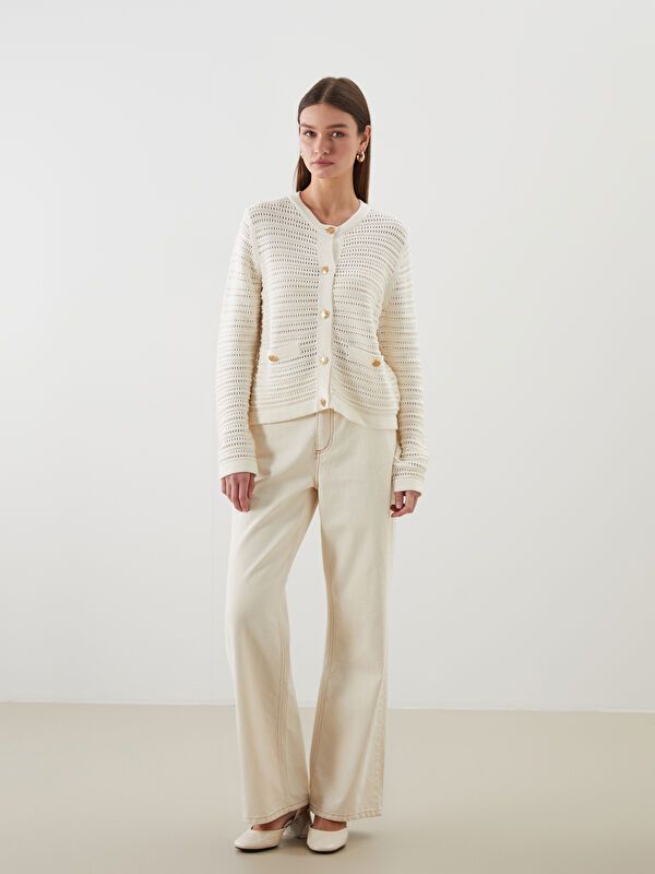 Moudda LC Waikiki - Cardigan en tricot Femme Ecru - Tunisie 2