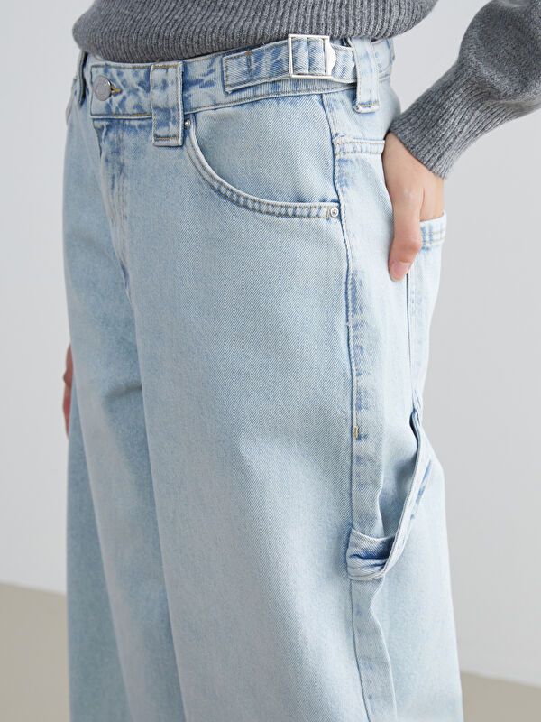 Moudda LC Waikiki - Pantalon tissé en denim Femme Bleu clair - Tunisie 3