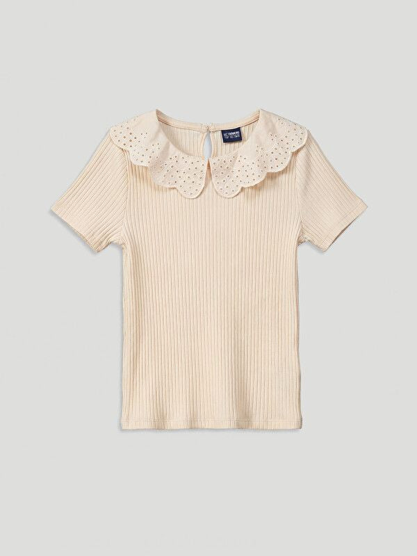 Moudda LC Waikiki - Body manches courtes en jersey pour Fille couleur Crème - Tunisie 1