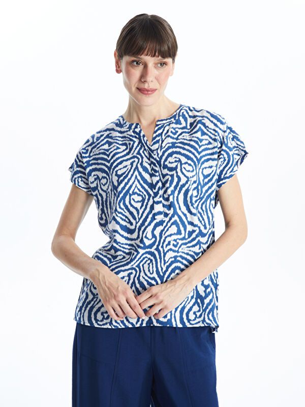 Moudda LC Waikiki - Chemisier (blouse) imprimé manches courtes en tissu pour Femme - Tunisie 1
