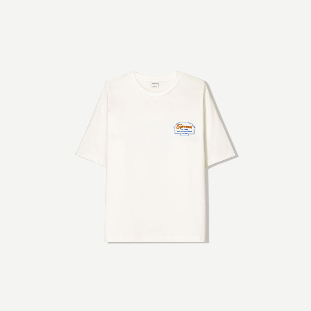 Moudda BERSHKA - T-Shirt Relax Manches Courtes - Imprimé Engineeré - Tunisie 1