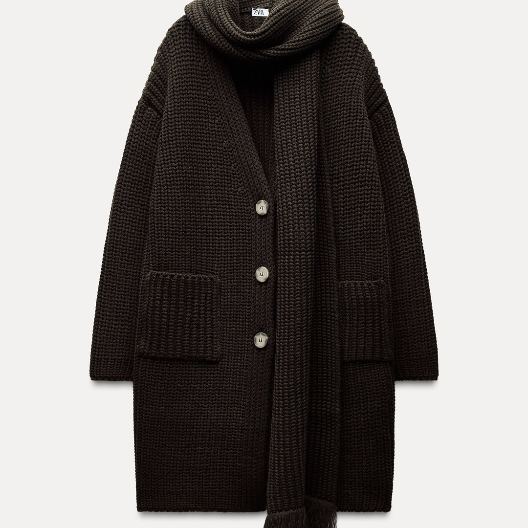 Moudda ZARA - Manteau Long à Écharpe Amovible - Tunisie 1