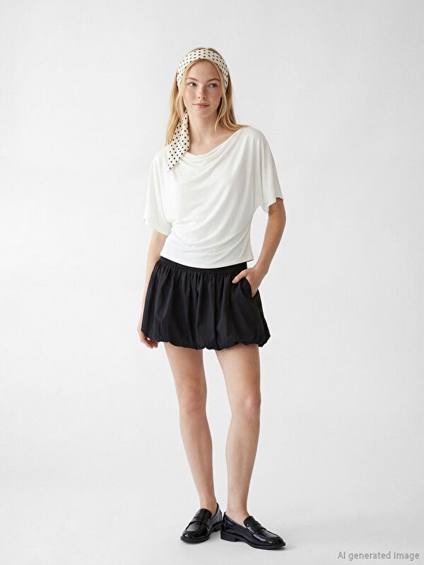 Moudda LC Waikiki - Body manches courtes en jersey pour Femme couleur Blanc - Tunisie 2