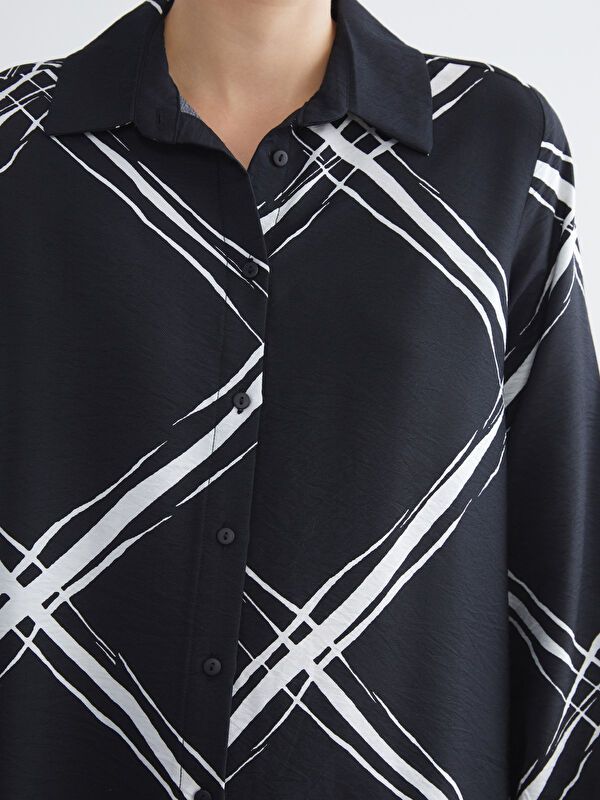 Moudda LC Waikiki - Tunique tissée imprimée manches longues Femme Imprimé en noir - Tunisie 3