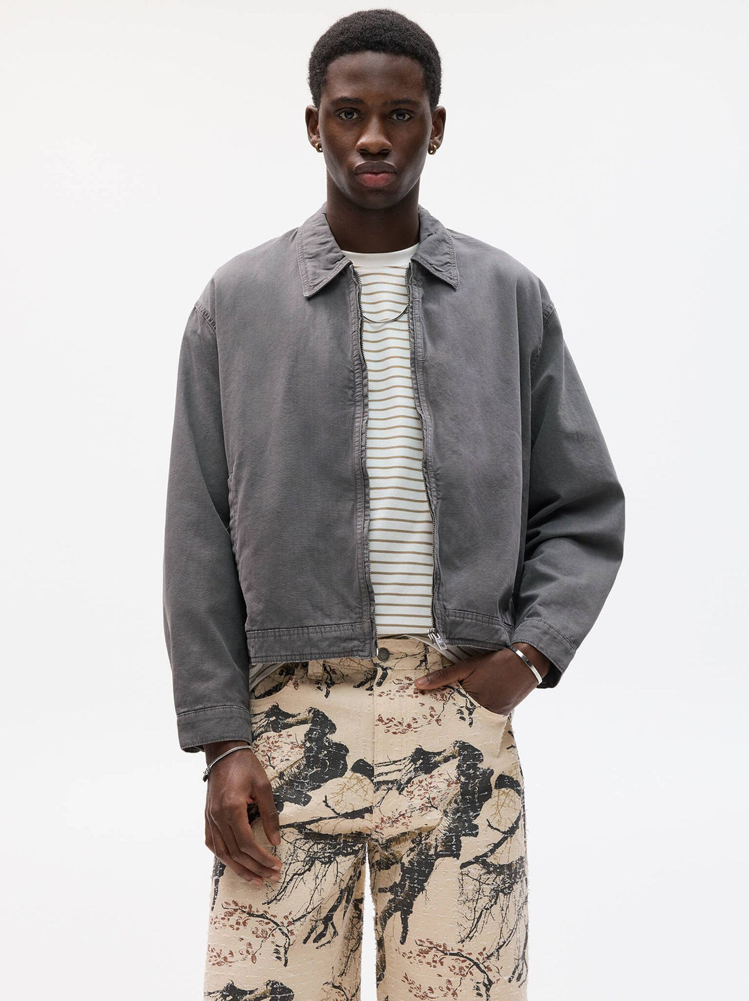 Moudda PULL & BEAR - Veste - New Harrington Coton Lavé - Tunisie 2