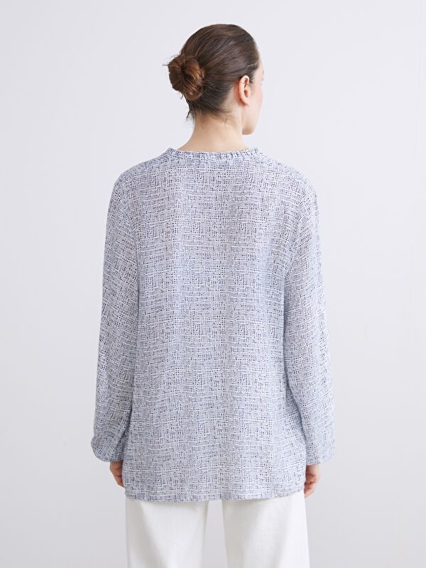 Moudda LC Waikiki - Blouse tissée imprimée manches longues Femme Imprimé écru - Tunisie 4