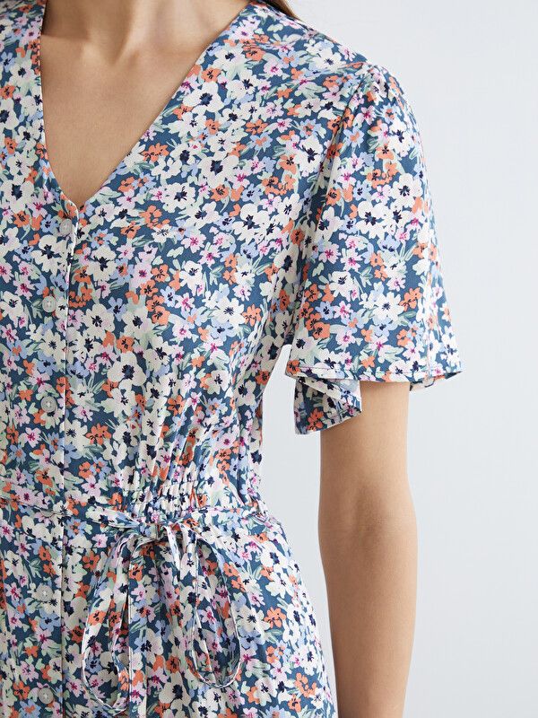 Moudda LC Waikiki - Robe manches courtes en tissu pour Femme couleur Imprimé mixte - Tunisie 3