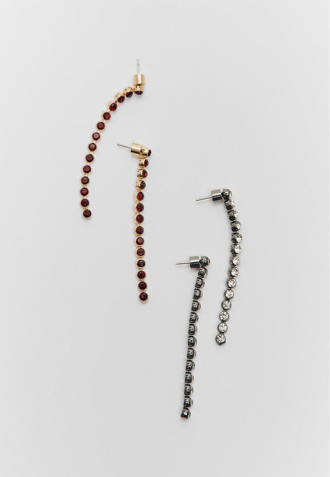 Moudda STRADIVARIUS - Lot de 2 Boucles d'Oreilles Longues Strass - Tunisie 4