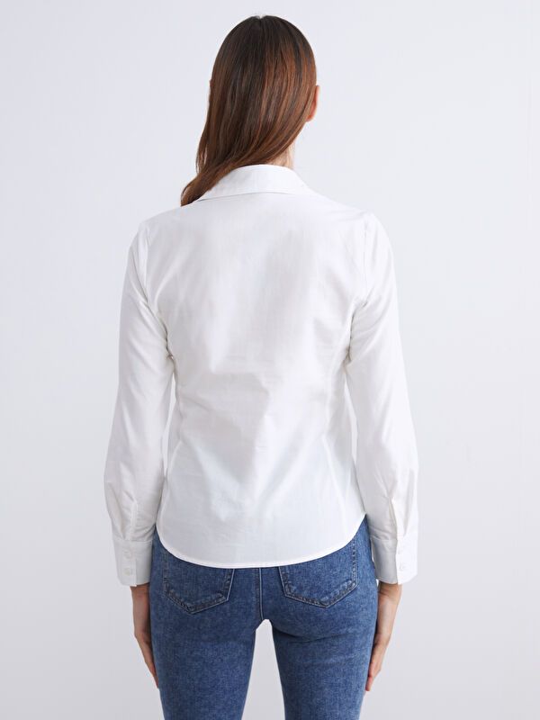 Moudda LC Waikiki - Chemise tissée manches longues Femme Ecru - Tunisie 4