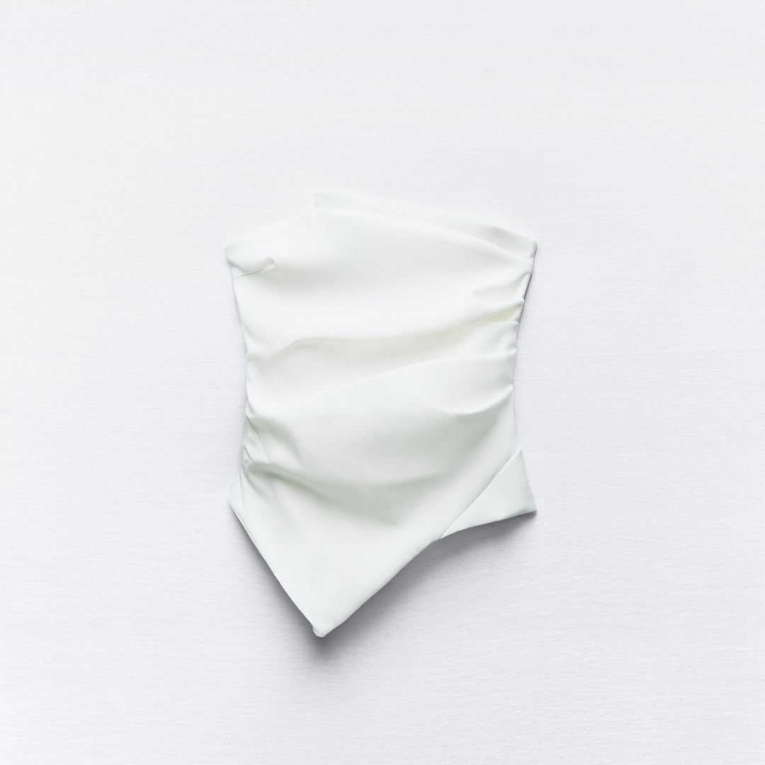 Moudda ZARA - Top Bustier Froncé Asymétrique Stretch - Tunisie 1