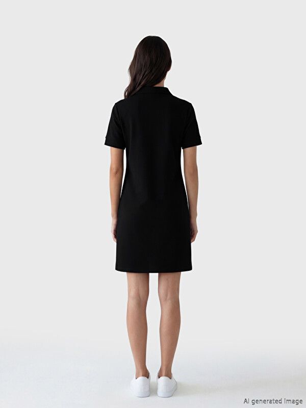Moudda LC Waikiki - Robe manches courtes en jersey pour Femme couleur Noir - Tunisie 2