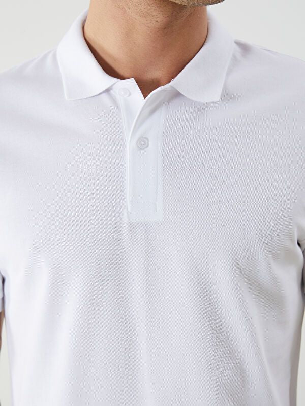 Moudda LC Waikiki - T-shirt col polo basique manches courtes en jersey couleur Blanc pour hommes - Tunisie 3