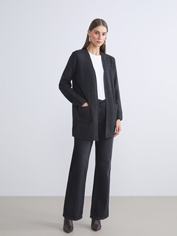 Moudda LC Waikiki - Cardigan tricot épais Femme Mélange anthracite - Tunisie 2