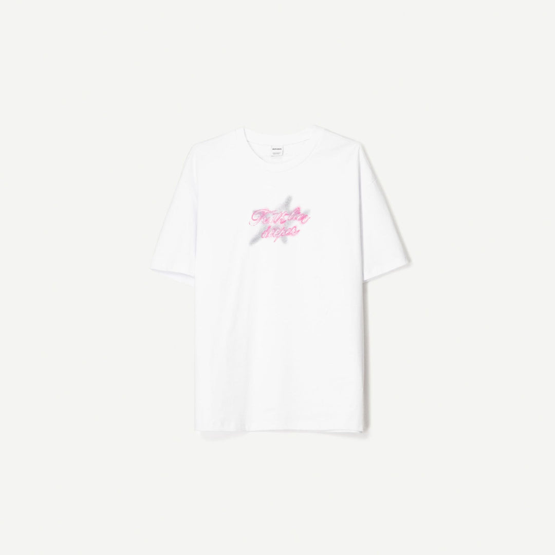 Moudda BERSHKA - T-Shirt Relax - Lettrage Effet Spray - Tunisie 1