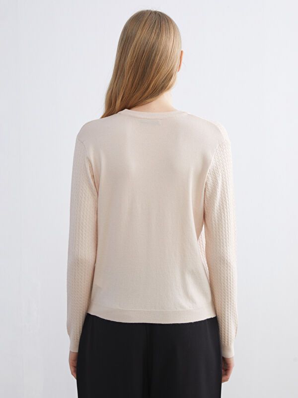 Moudda LC Waikiki - Pull mi-saison en tricot couleur Beige pour femmes - Tunisie 4