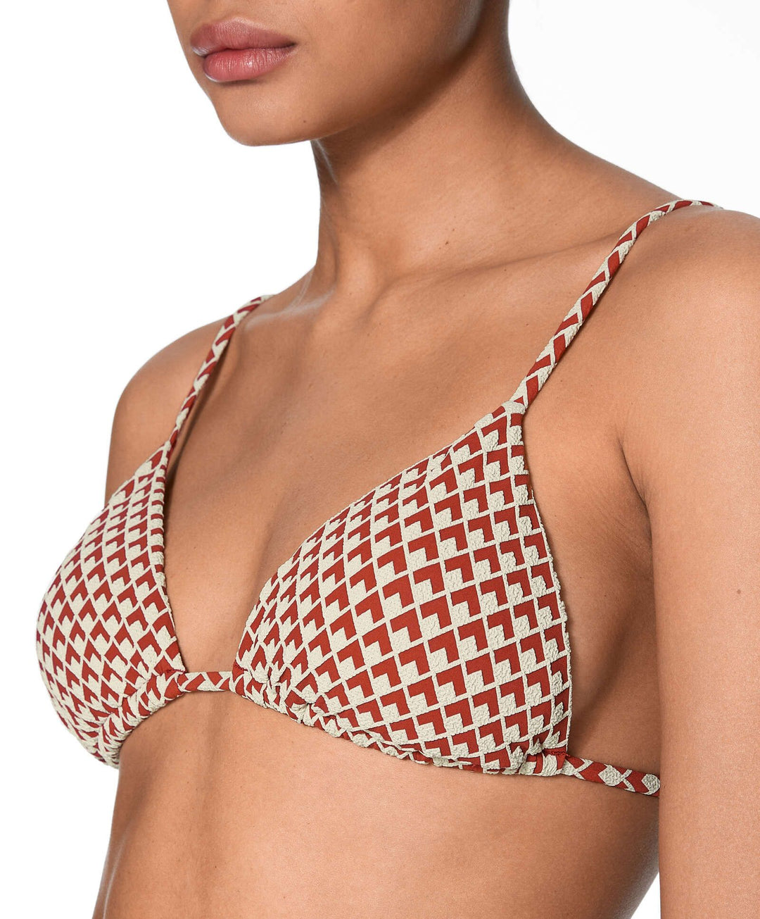 Moudda Oysho - Culotte Triangle Extra Sans Armatures Jacquard Géométrique Orange - Tunisie 2