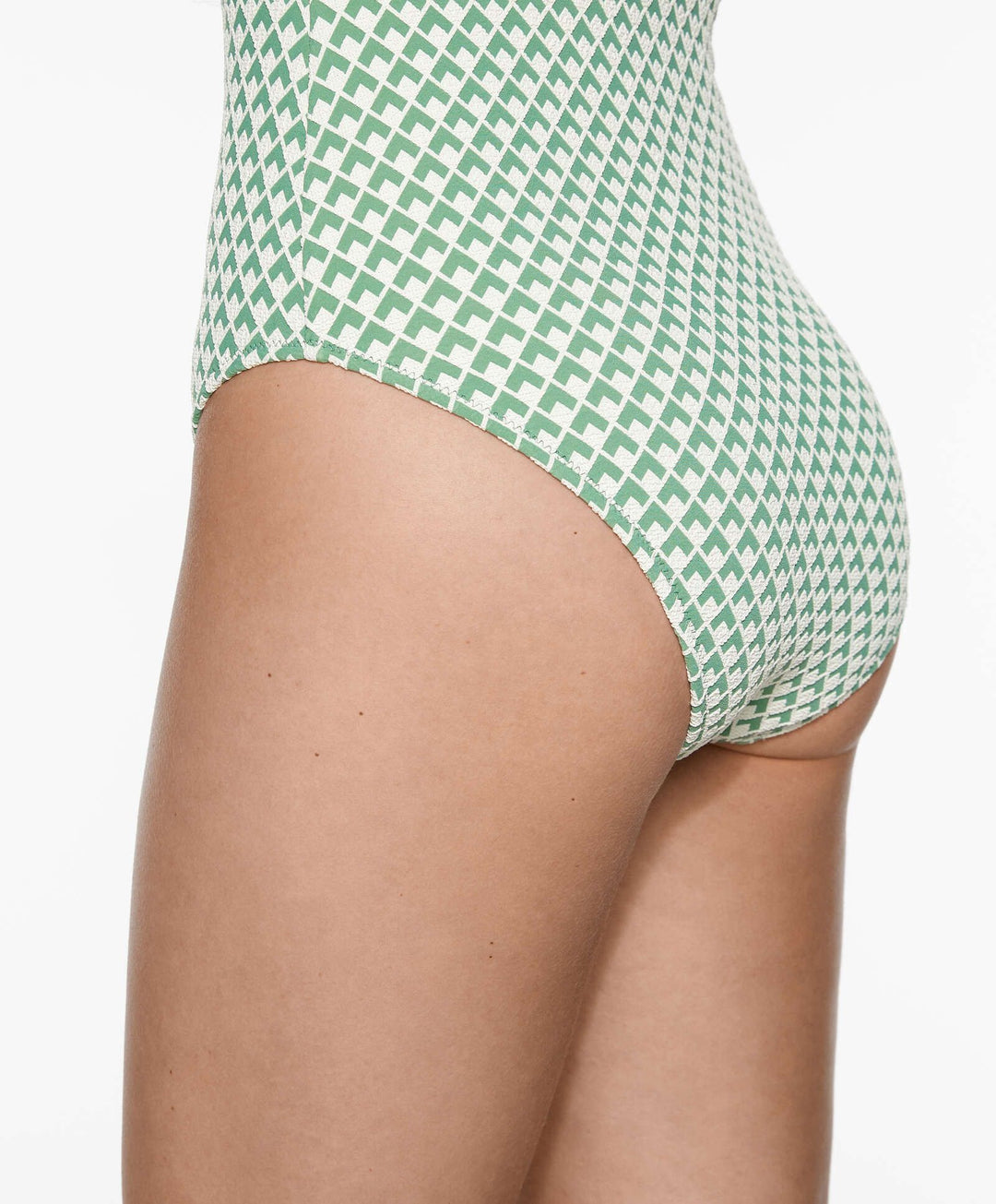 Moudda Oysho - Maillot de Bain Mousse Extra Jacquard Géométrique Vert - Tunisie 5
