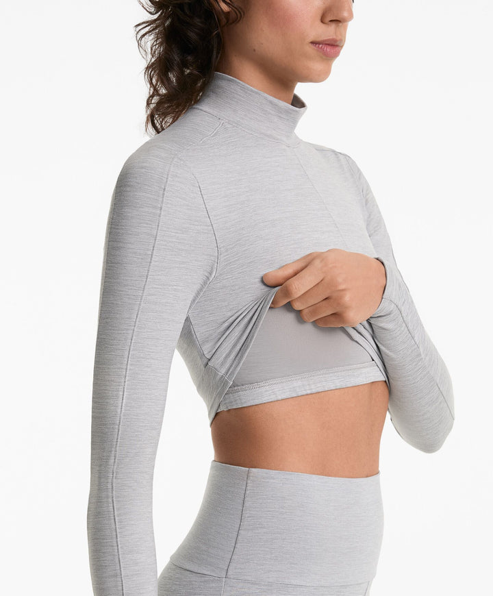 Moudda Oysho - T-Shirt Manches Longues Comfortlux Vigoré - Gris Clair - Tunisie 6