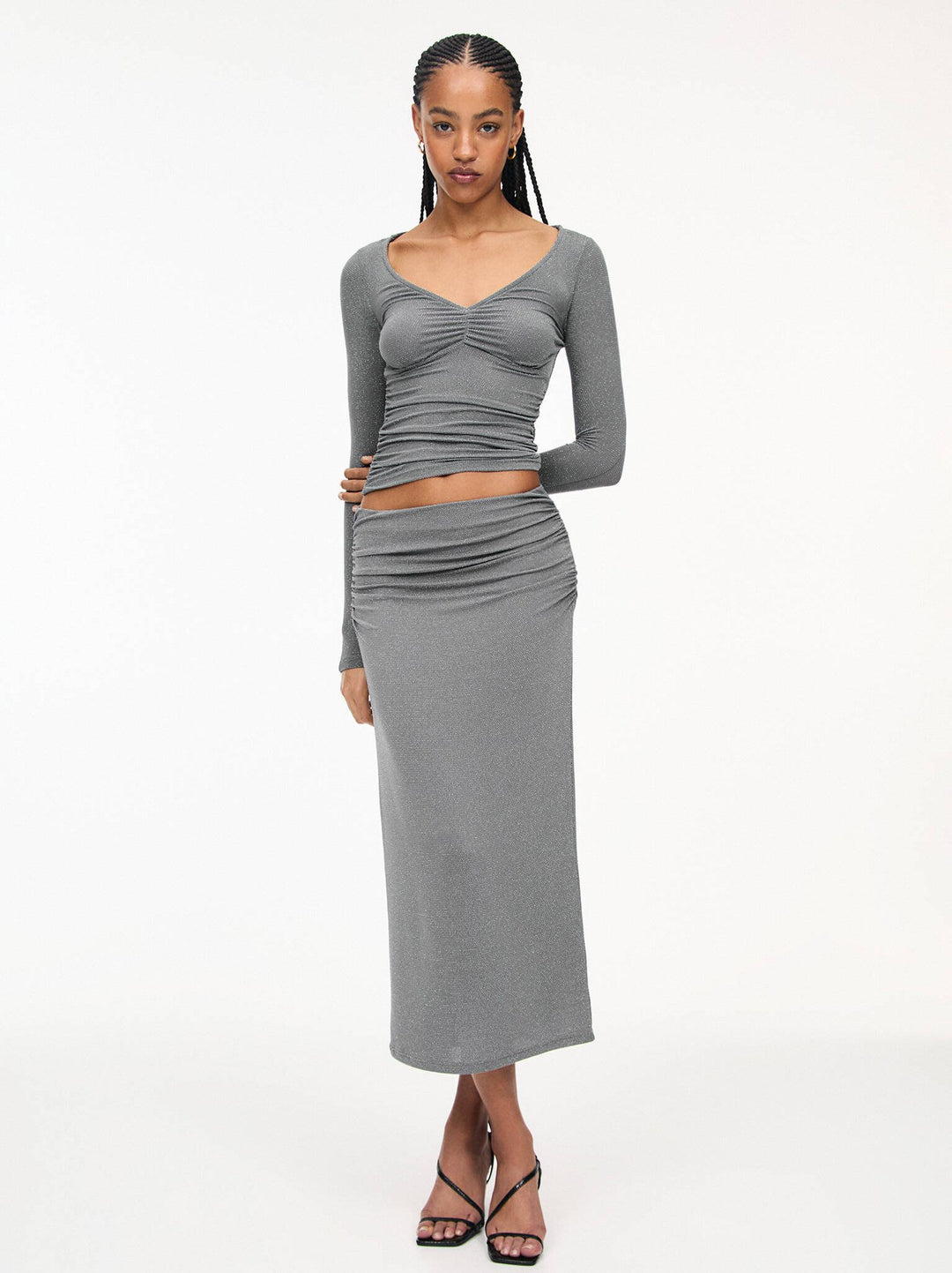 Moudda PULL & BEAR - Jupe Midi - Fronces & Brillant - Tunisie 2