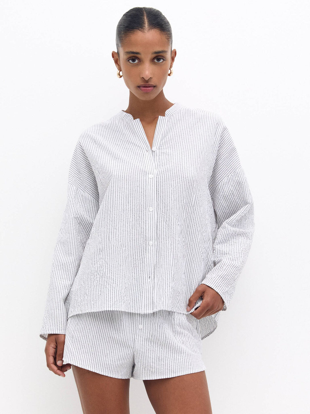 Moudda PULL & BEAR - Chemise Oversize Col Mao - Tunisie 7