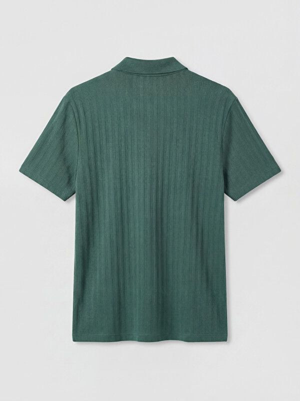 Moudda LC Waikiki - T-shirt manches courtes en jersey pour Homme couleur Vert foncé - Tunisie 2