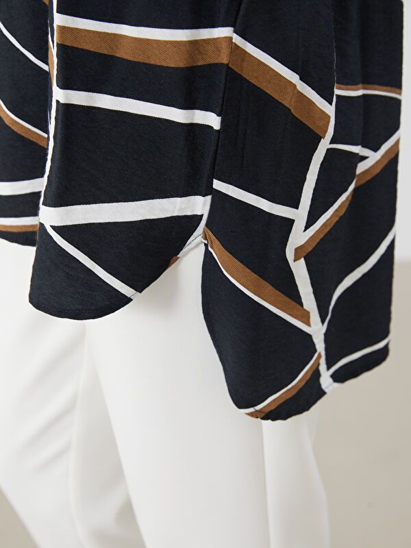 Moudda LC Waikiki - Tunique tissée imprimée manches longues Femme Imprimé en noir - Tunisie 3