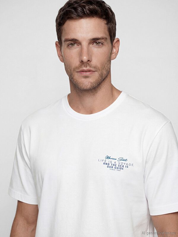 Moudda LC Waikiki - T-shirt imprimé manches courtes en jersey pour Homme couleur Blanc - Tunisie 3