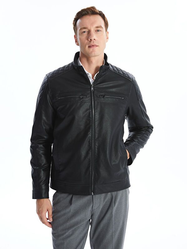 Moudda LC Waikiki - Manteau PU lourd Homme Noir - Tunisie 1