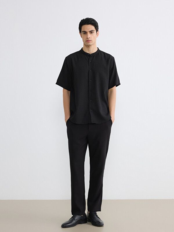 Moudda LC Waikiki - Chemise manches courtes en tissu pour Homme couleur Noir - Tunisie 2