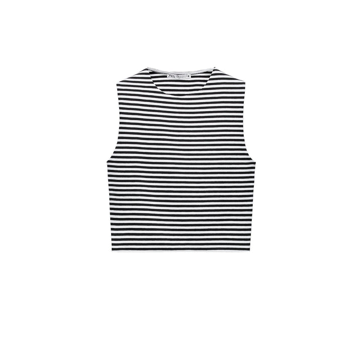 Moudda ZARA - T-shirt coton élasthanne, col rond, court, manches courtes - Tunisie 3