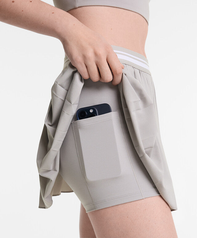 Jupe Taille Haute Plissée - Rayures Élastiques Recyclées