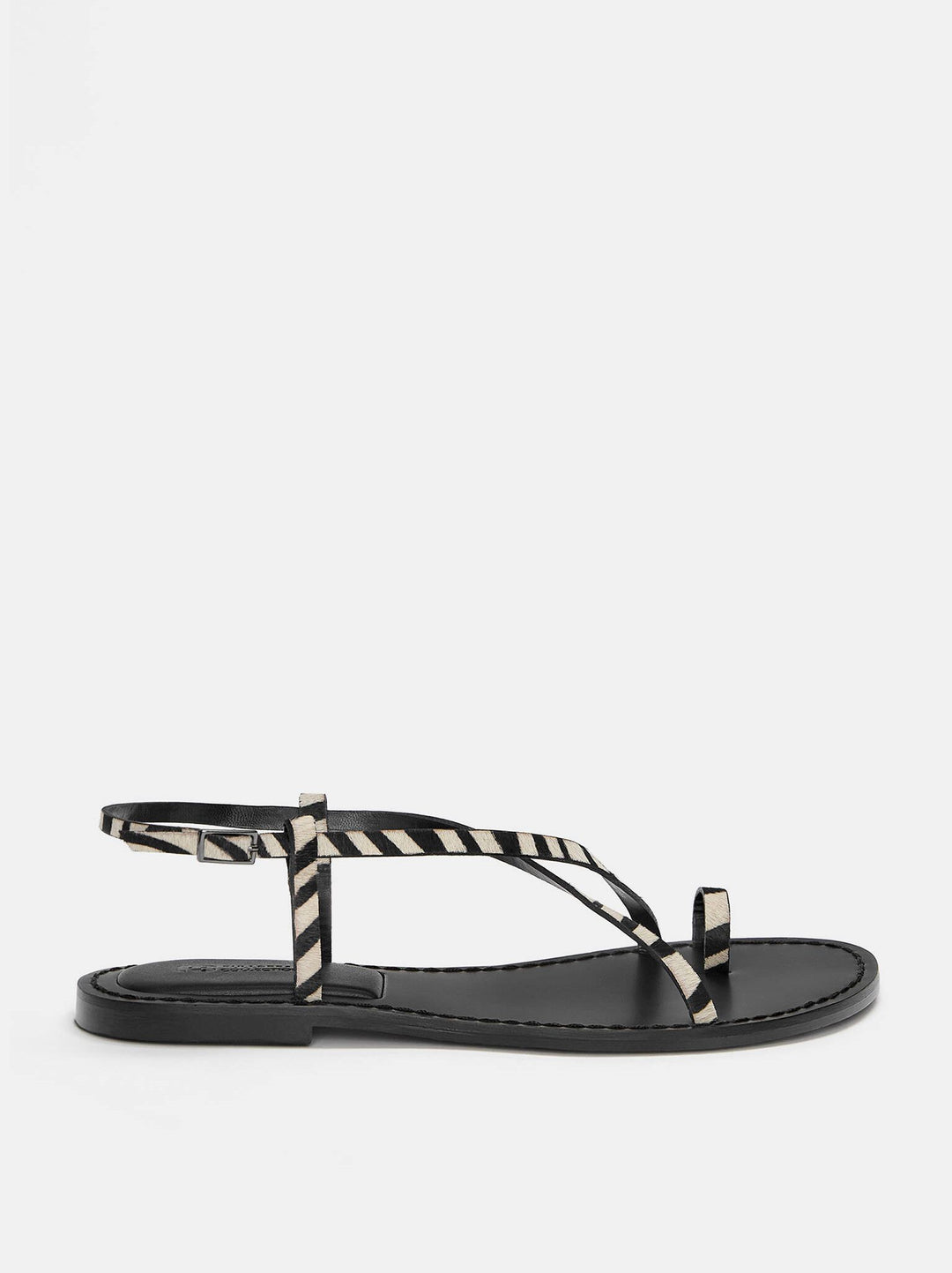 Moudda PULL & BEAR - Sandales Plates Cuir Toe Imprimé Animal Taille 35-36 - Tunisie 4