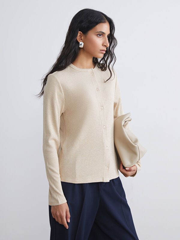 Moudda LC Waikiki - Cardigan en jersey Femme Beige - Tunisie 1