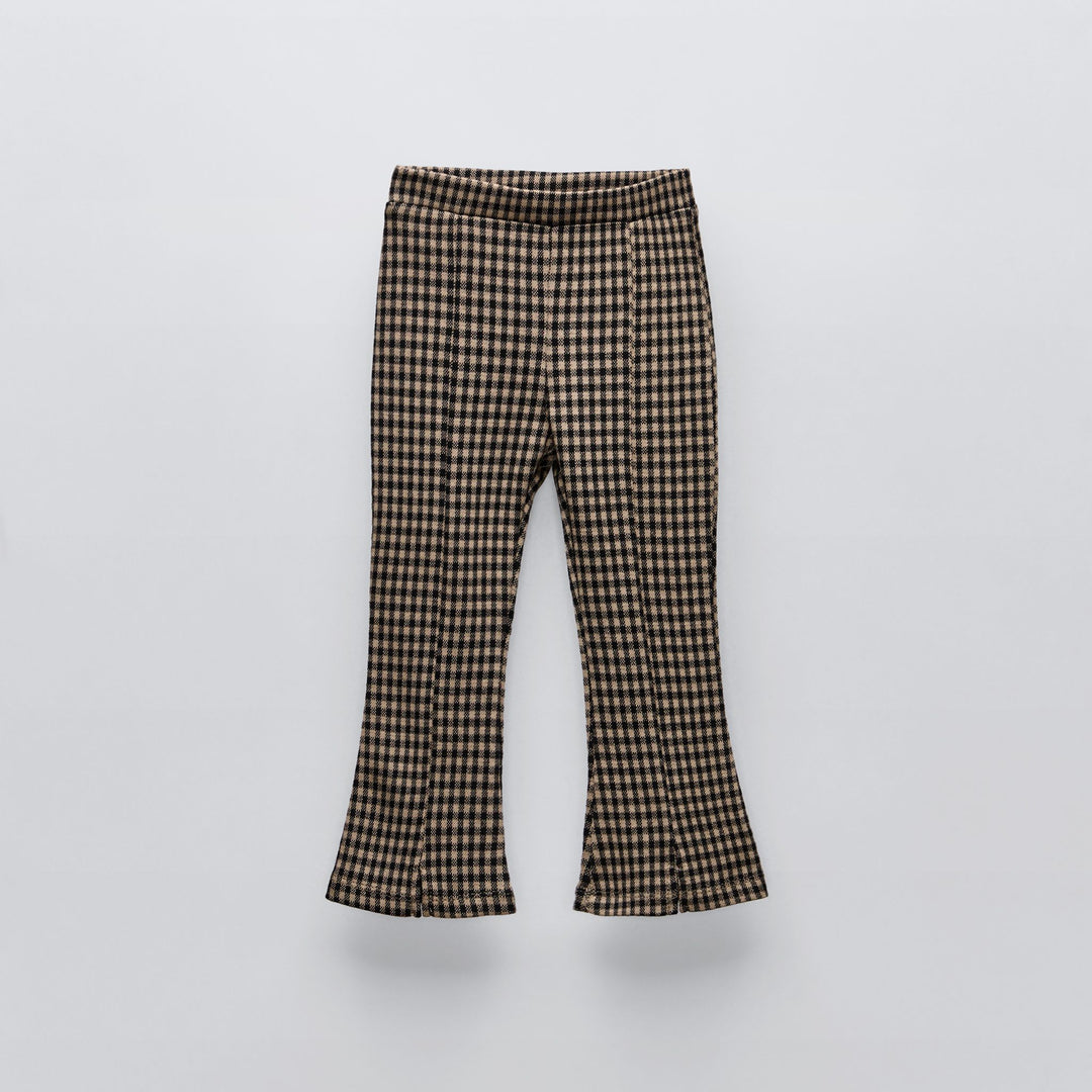 Moudda ZARA - Beige toasté – pantalon évasé jacquard - Tunisie 1