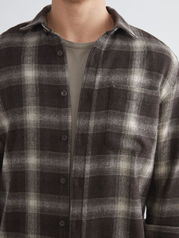Moudda LC Waikiki - Chemise tissée manches longues Homme A carreaux bruns - Tunisie 3