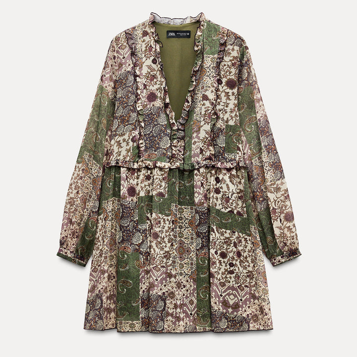 Moudda ZARA - Robe courte imprimée patchwork - Tunisie 1