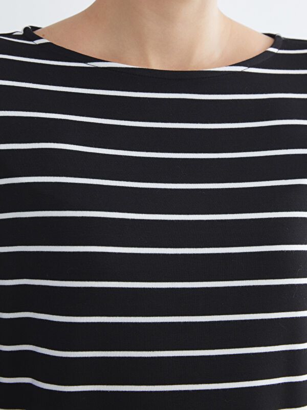 Moudda LC Waikiki - Body jersey manches longues Femme Rayures noires - Tunisie 3