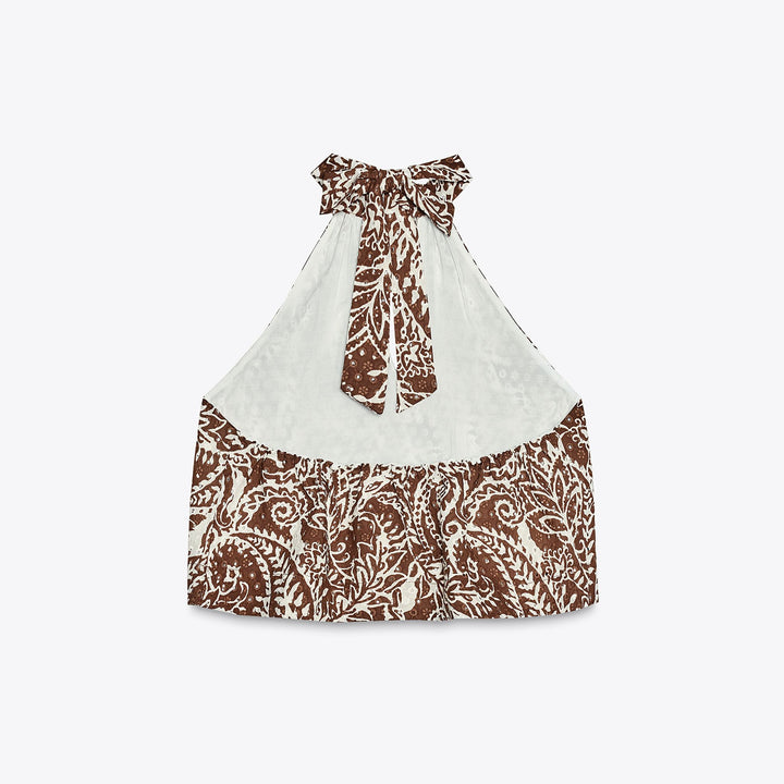 Moudda ZARA - Ensemble Top Brodé - Imprimé Bicolore & Halter - Tunisie 2