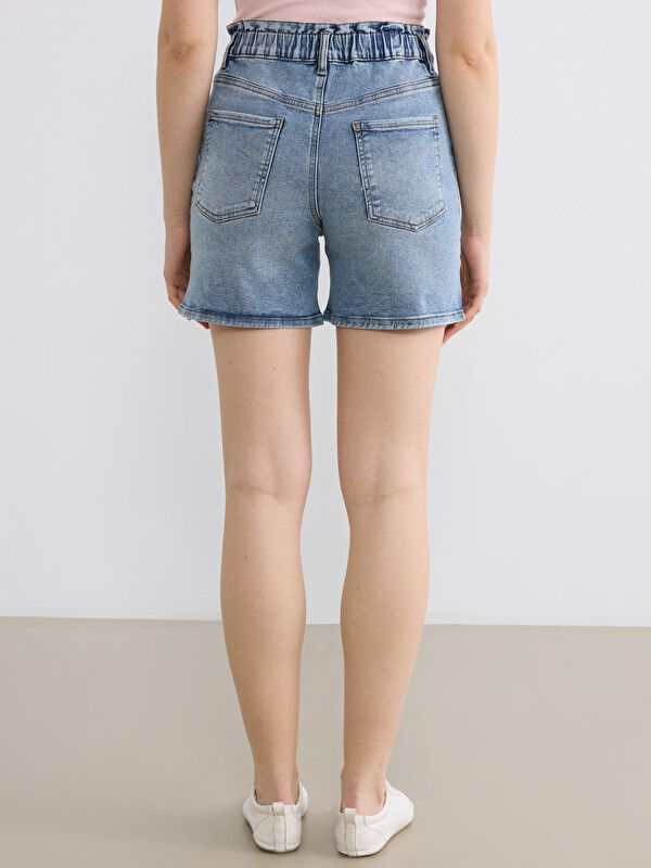 Moudda LC Waikiki - Short en jean pour Femme couleur Bleu délavé à l'acide - Tunisie 4